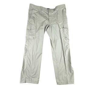 ROUNDTREE & YORKE Outdoor Mens 42x30 Gray Cargo Hiking Pants Ripstop Stretch